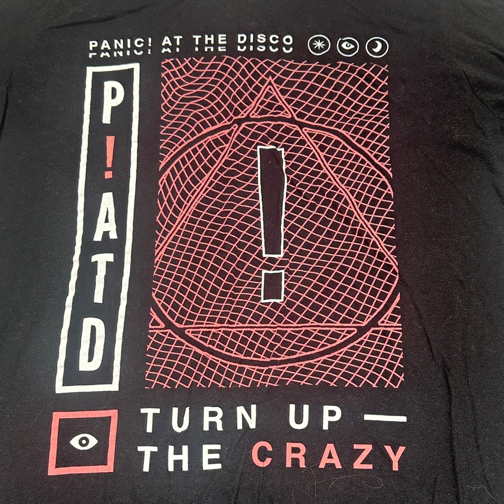 Panic! At The Disco Graphic Band T-Shirt Black Red “Turn Up the Crazy” Size M - Picture 2 of 5